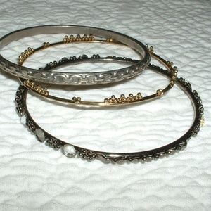 3 Bangles   Metal Toned